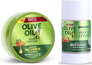 ORS Olive Oil Edge Control Hair Gel - Style & Sculpt Perfect Blend Wax Stick Styler Infused with Beeswax to Seal in Moisture - Bundle