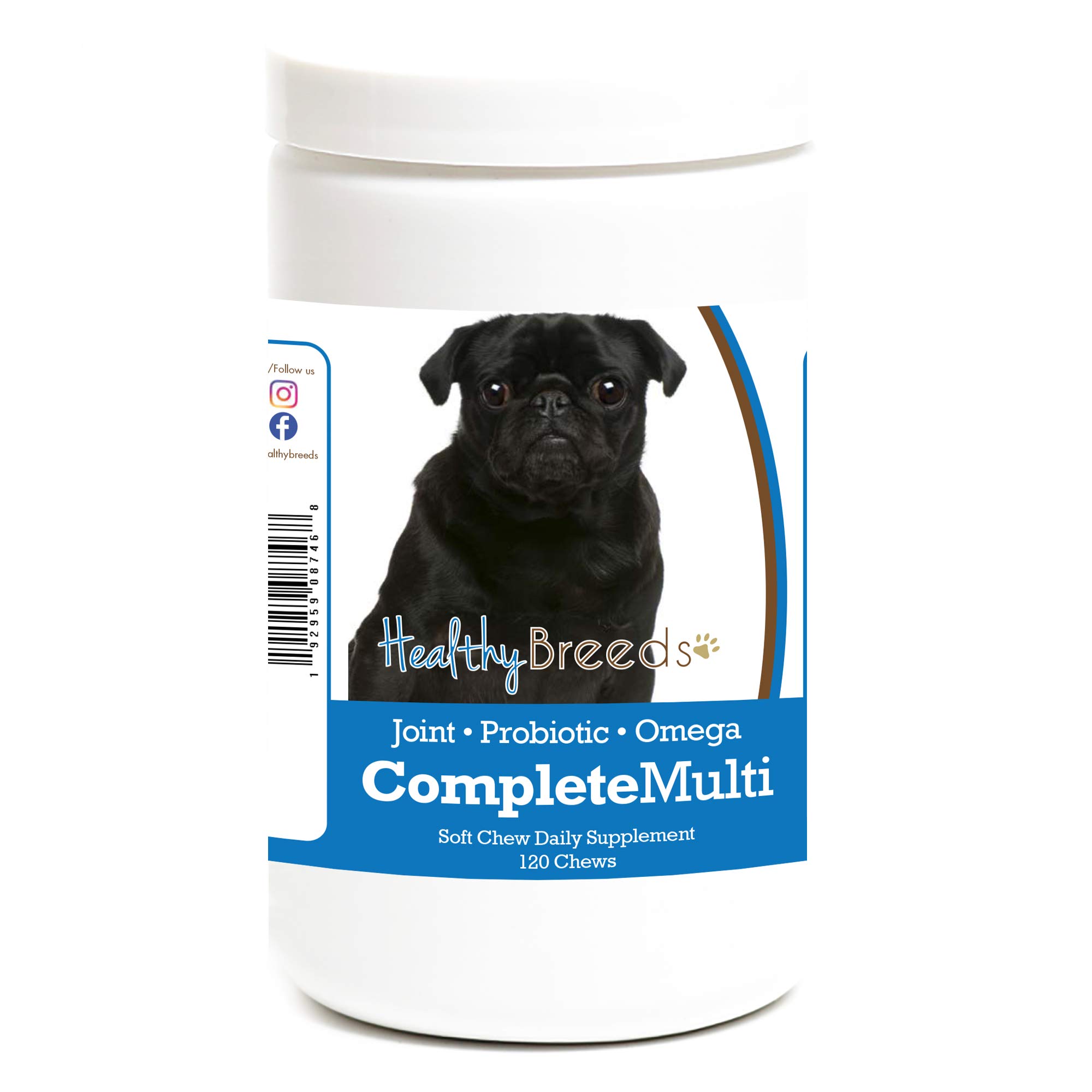 Healthy Breeds Pug All in One Multivitamin Soft Chew 120 Count