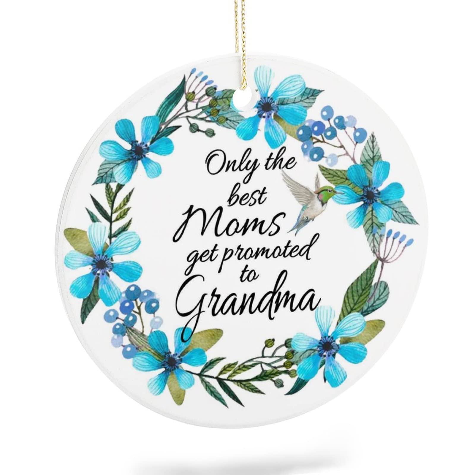 Ceramic Ornament Double Sides Printed Inch Animal Family Affection  Christmas Keepsake Only The Best Mom Blue Wreath Hanging Ornaments for  Christmas