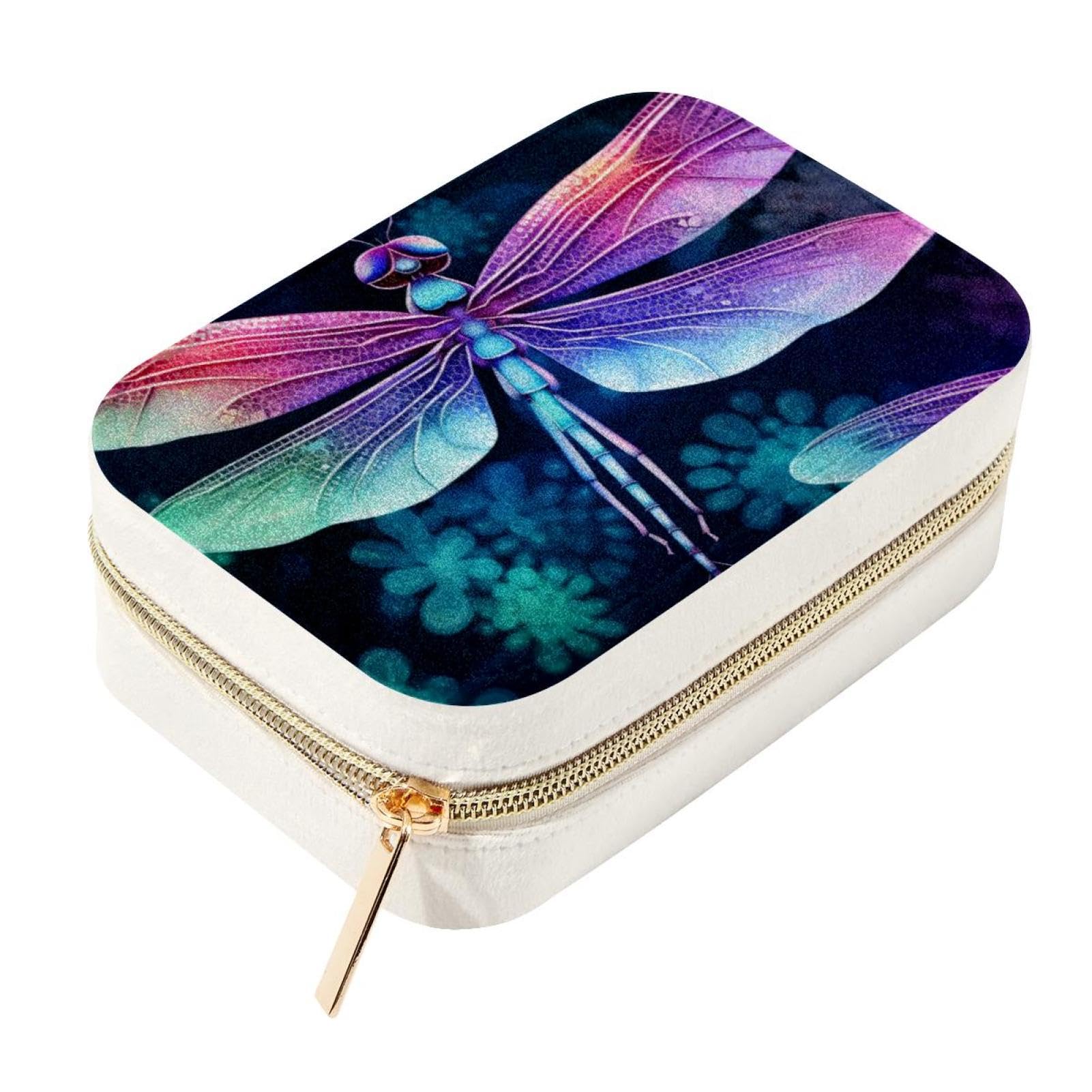 Boîte à bijoux libellule anti-mêlage : organiseur de voyage double couche compact et spacieux