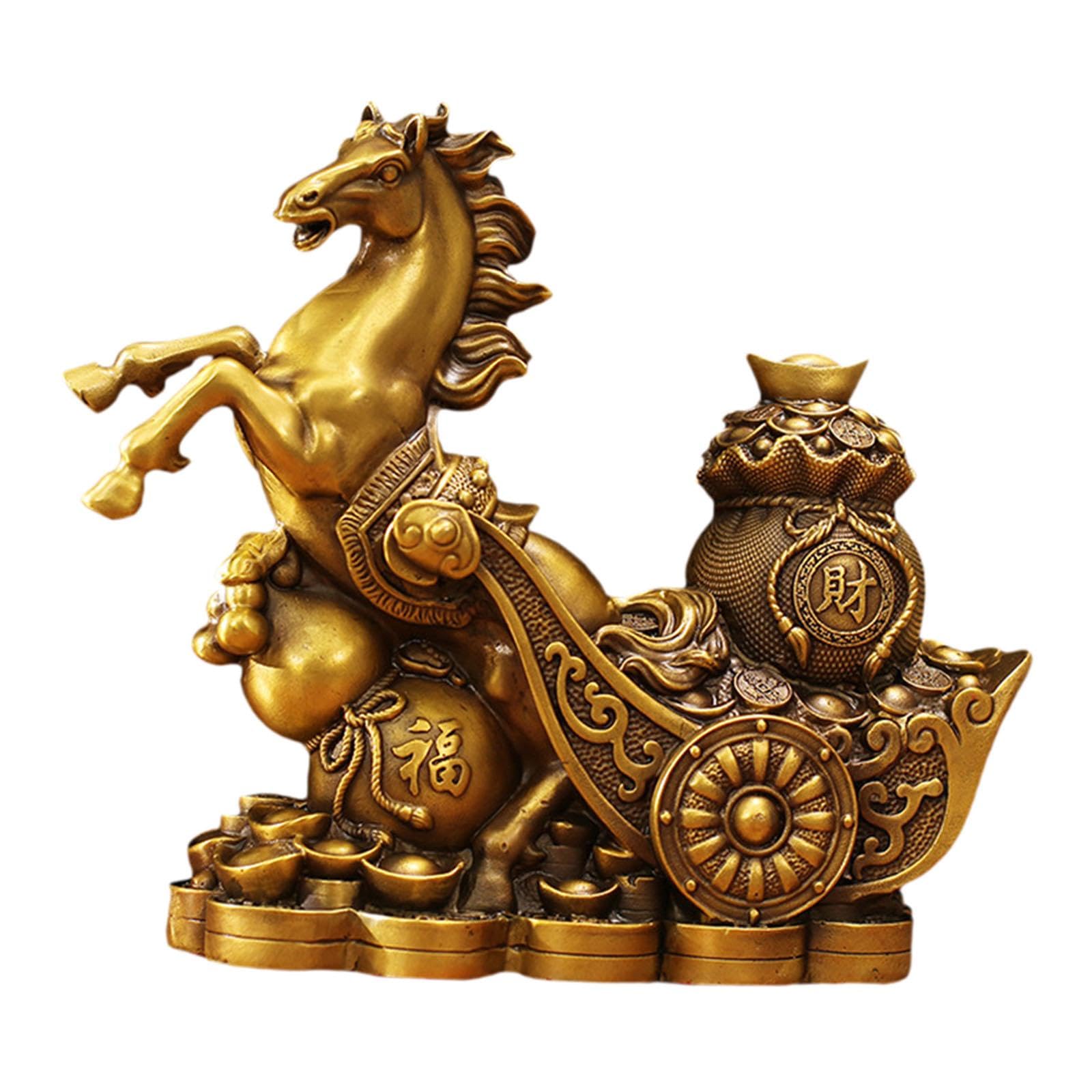 FLCPJGV Figura de Caballo en Bronce para Decoración del Hogar, Estilo b, Individual