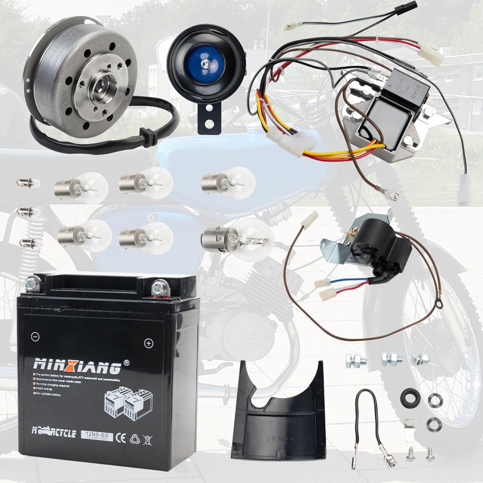 Simson S51 V-PE SET 12V Zündanlage Umrüstsatz M-G-V ür Simson S50 75-79 (M53/2), S51 Enduro (M531, M541, M542), S53 Enduro (M543), S70 Enduro (M741), S83 Enduro auf 35/35W