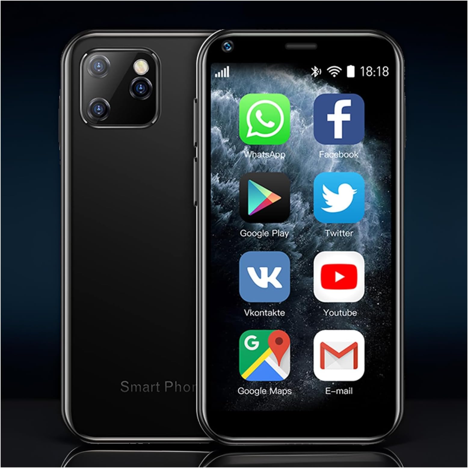 Android Phone Mini Smartphone 1GB RAM 8GB ROM Unlocked Phones, 2.5'' Touch Screen Quad Core Cellphone with MT6580M/3G Dual SIM/HD Camera/Slim Body Mobile Phone (Black)