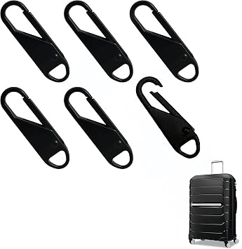 Zipper Pull Replacement Compatible with Samsonite Luggage | 6PCS,Metal Pull Tabs,Tools Free