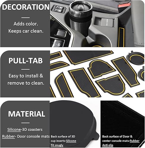 Vista 32 de Auovo Insertos para portavasos compatibles con Subaru Crosstrek Impreza 2024 2025, accesorios de silicona personalizados para portavasos de Rojo