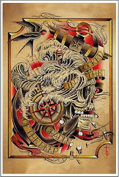 Deep by Tyler Bredeweg American Traditional Tattoo Art Print Poster for Framing