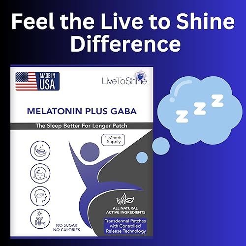 Miniatura 2 de Live To Shine Parches de melatonina para dormir - Plus GABA para calmar los cerebros ocupados rápidamente - Combo perfecto para hombres y mujeres -