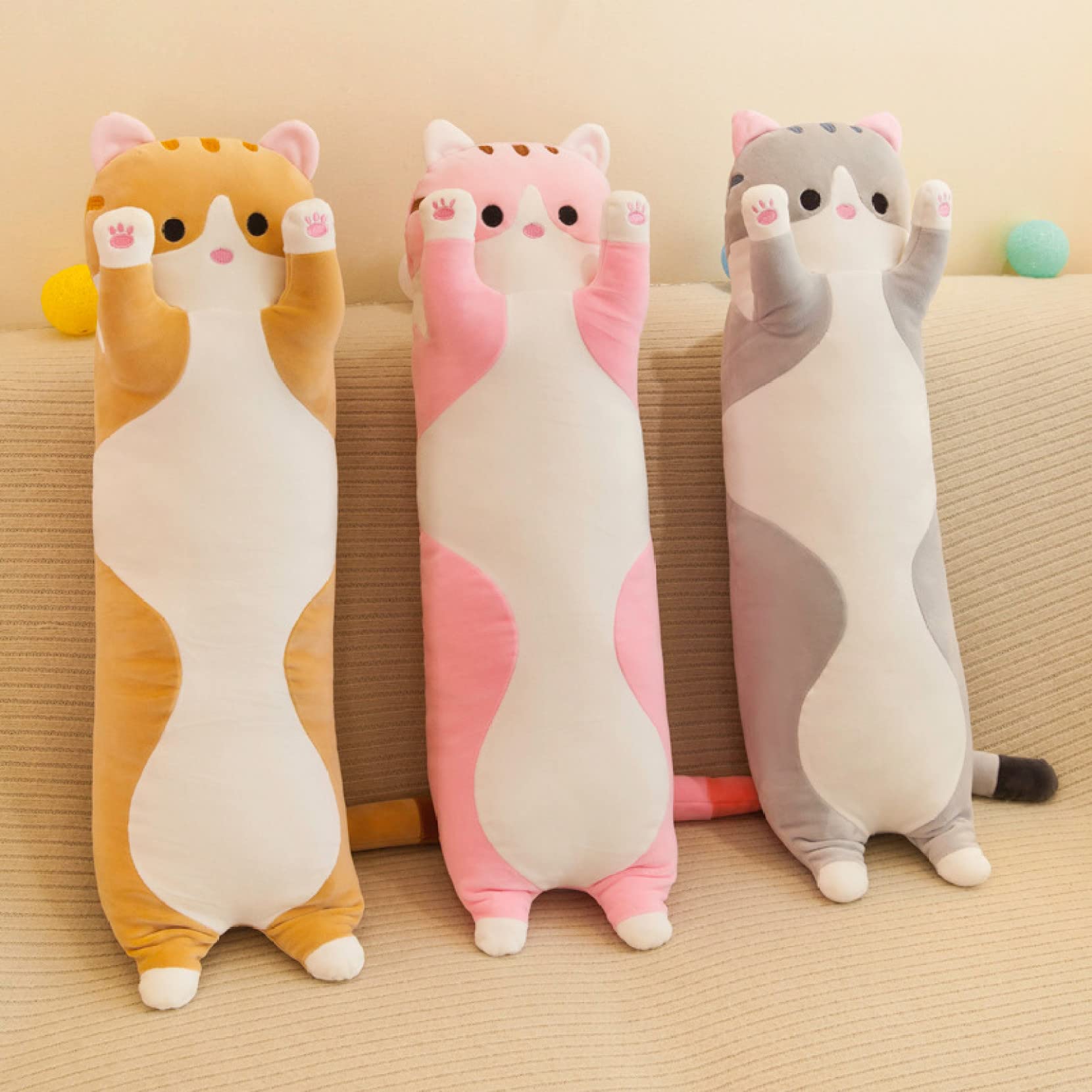 Amazon｜[ハウスXIN] ネコ抱き枕 猫 癒し ねこ 大きい ピンク