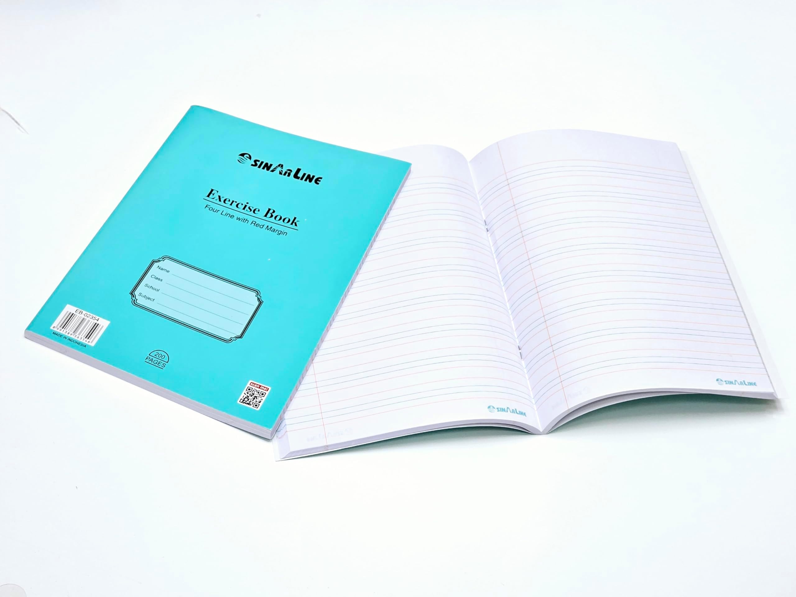 Sinarline Exercise 100 Sheet Four Line Notebook 6-Pieces, A5 Size