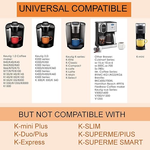 Miniatura 3 de Paquete de 2 filtros de café reutilizables K Cups con cafetera Keurig 1.0 y 2.0, cápsulas de café reutilizables de acero inoxidable con asas