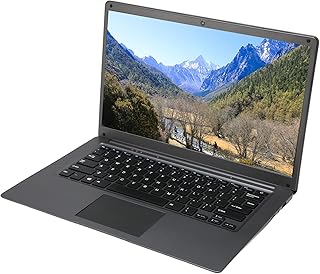 14.1inch Laptop 8GB RAM DDR4 HD 1920x1080 WIFI Bluetooth Notebook N4020 Dual Core Processor USB HDMI with a Mouse 4000mAh for Windows 11 Pro (UK Plug 128GB)