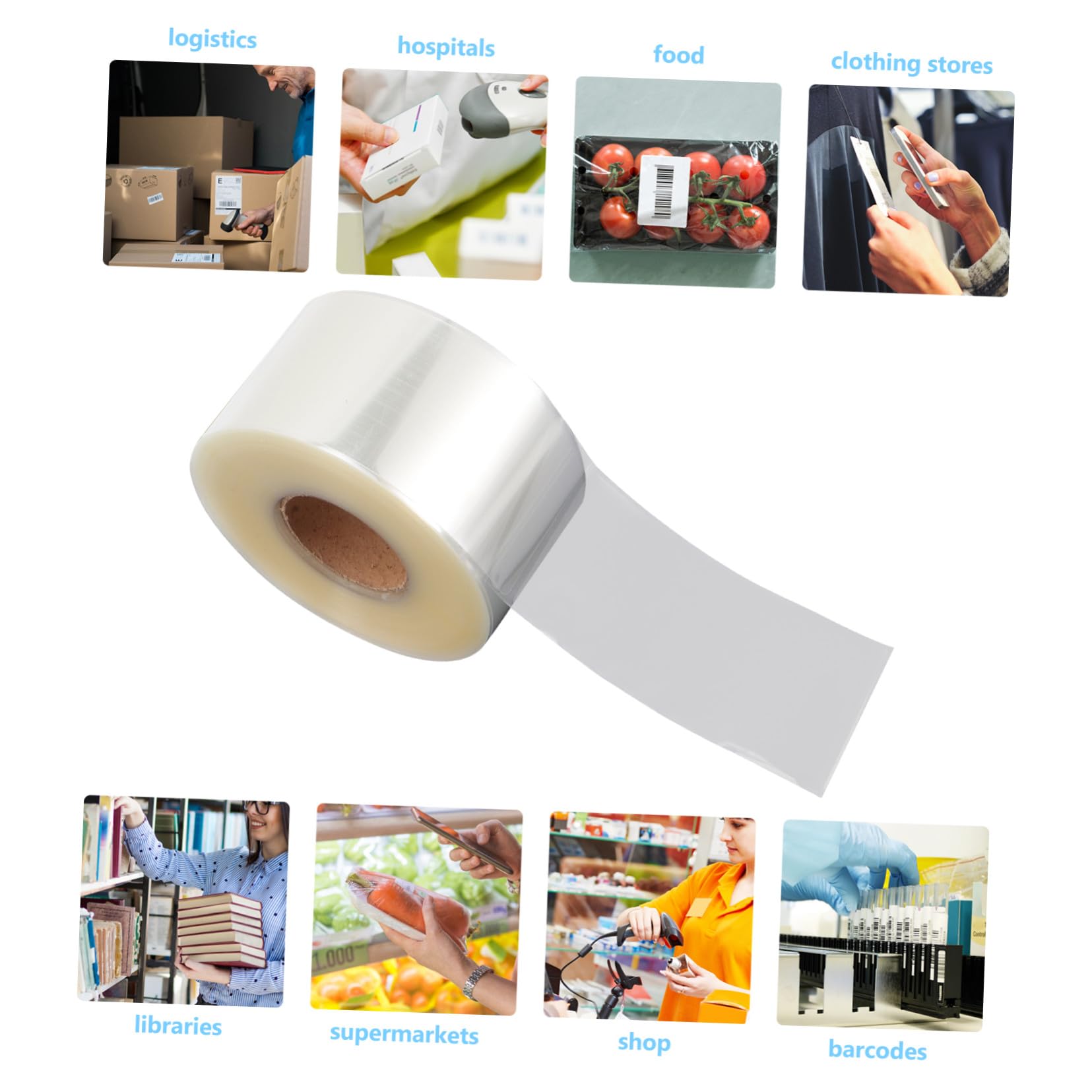 Abaodam 500 Etichette Adesive Protettive Trasparenti in Pvc 52x103 Mm per Codici a Barre, Resistenti a Graffi e Macchie, per Biblioteca, Ufficio e Scuola