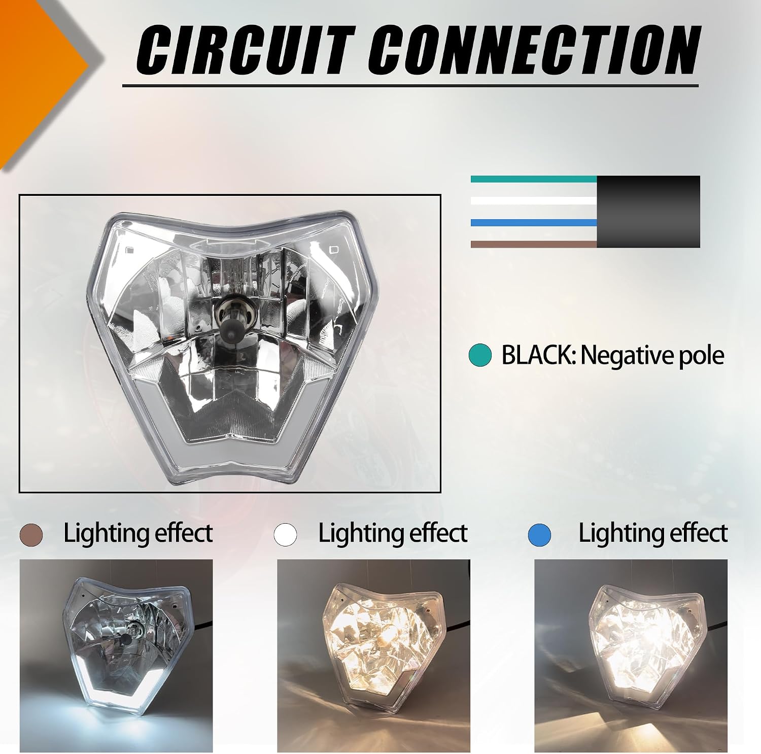 Dirt Bike Halogen Headlight Replacement for EXC SXF XCW MX 125 250 300 450 Models 2024-2026