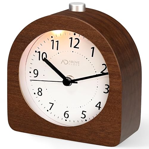 aboveClock Réveil Matin Bois, Réveil Analogique Silencieux sans Tic-Tac Reveil