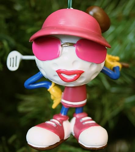 Miniatura 6 de Adornos navideños de golf 2024 – Decoraciones colgantes únicas de poliresina, juego de 4 para golfistas y decoración navideña