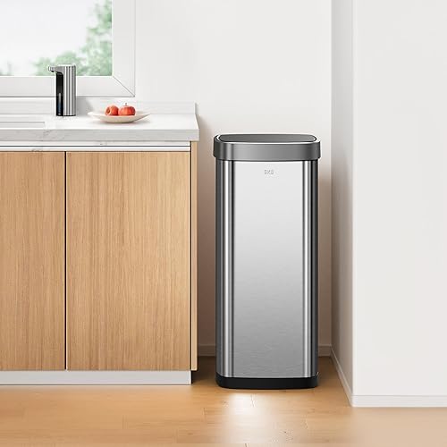Miniatura 3 de EKO EcoSmart - Basurero de cocina alto y grande, 80L21.1 G de alta capacidad, cubo de basura con sensor de movimiento cuadrado suave sin contacto,