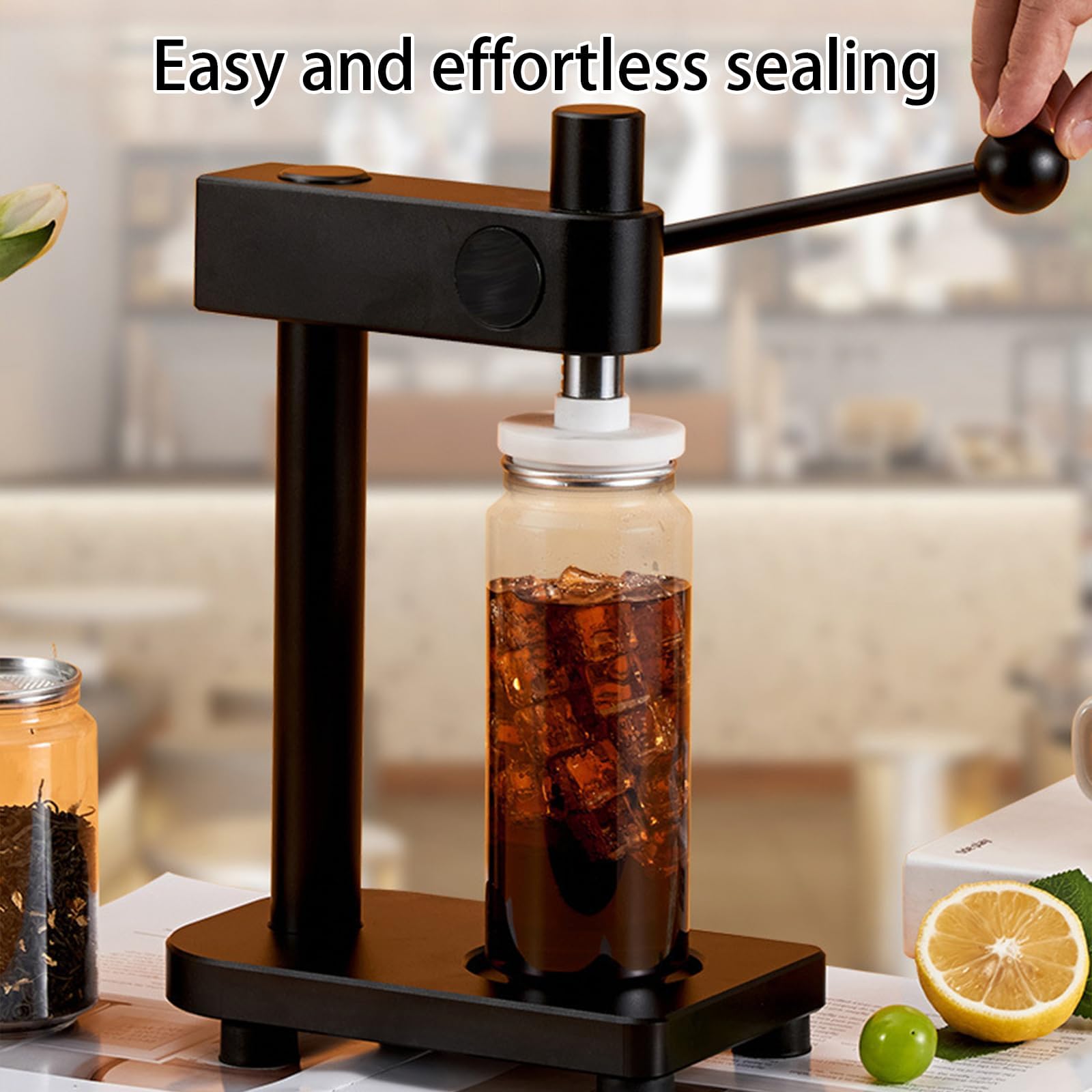 Máquina selladora manual de latas, 20 latas/minuto para tarros de 55 mm de diámetro de hasta 17 cm de altura, sellador al vacío para enlatar cerveza casera, jugo, café, refrescos, herramienta de