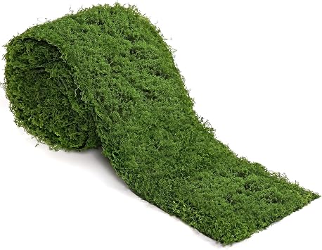 Betylifoy Artificial Moss Mat, 4"x47" Dark Green Fake Moss Roll for Crafts