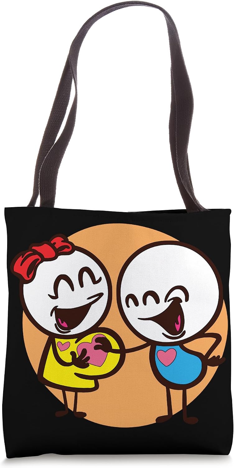 Happy Children Cartoon Characters Illustration Tote Bag