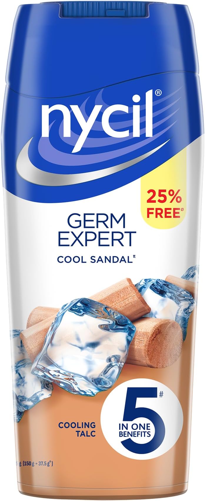Nycil Germ Expert Cooling Talc - Cool Sandal 150 g (Get 25% Extra)