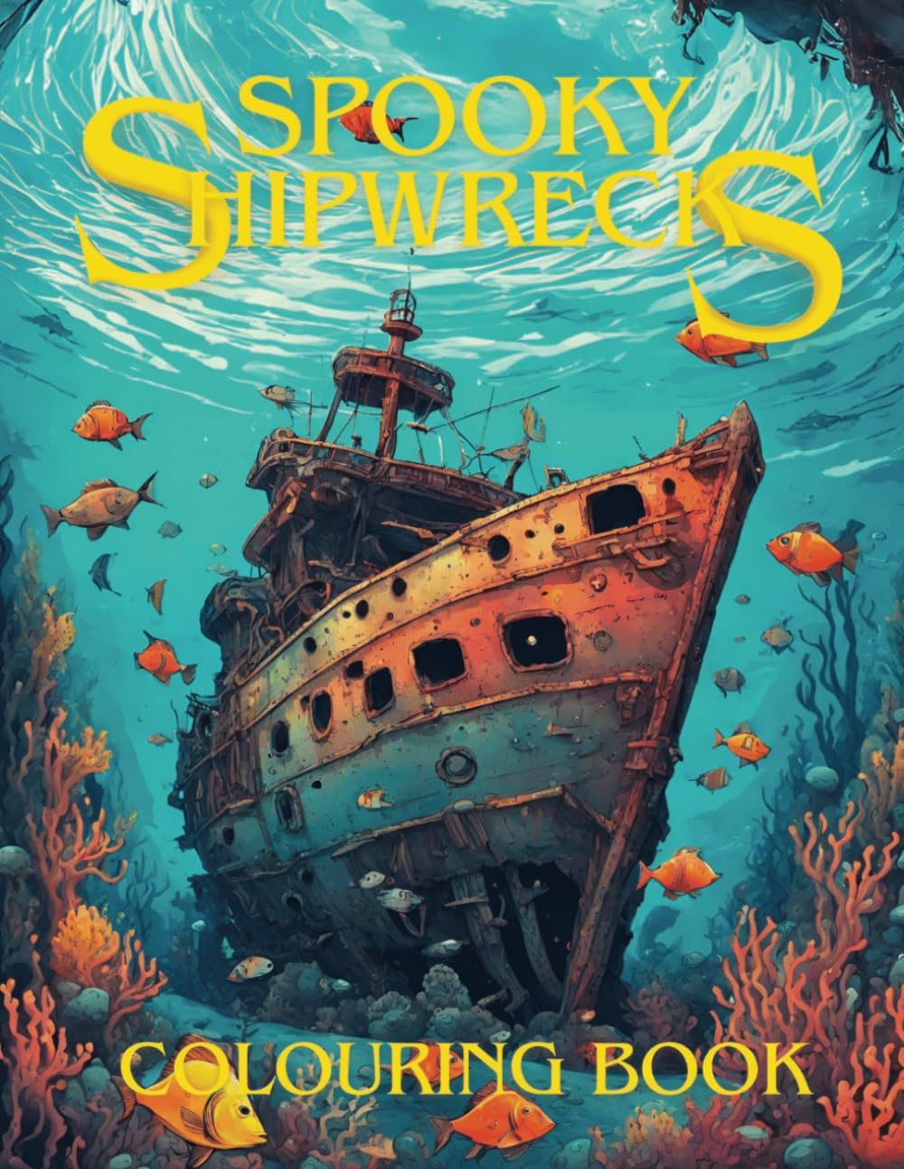 Spooky Shipwrecks Colouring Book: Beautiful and detailed sunken ships, underwater scenes, shipwrecks to colour