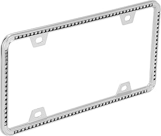 Bell Automotive 22-1-46400-8 Universal Chrome Diamond Design License Plate Frame