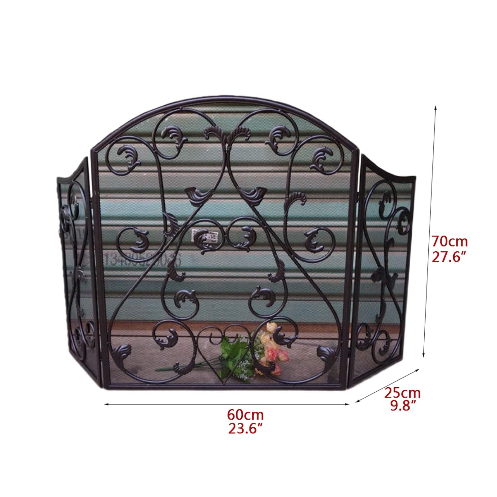 Schermi per Caminetti di Guardia Schermo da camino da interno 3 pannello retrò metallo decorativo decorativo copertura camino schermo recinzione piccolo schermo scintilla guardia decorazione della cas