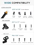 InnoGear Microphone Stand, Tripod Boom Arm Floor Mic Stand Height Adjustable Heavy Duty with Carrying Bag 2 Mic Clips 3/8" to 5/8" Adapter for Singing Podcast for Blue Yeti Shure SM58 SM48 Samson Q2U