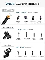 Vista 5 de InnoGear Soporte para micrófono, trípode con brazo articulado, soporte de micrófono de piso con altura ajustable, resistente, con bolsa