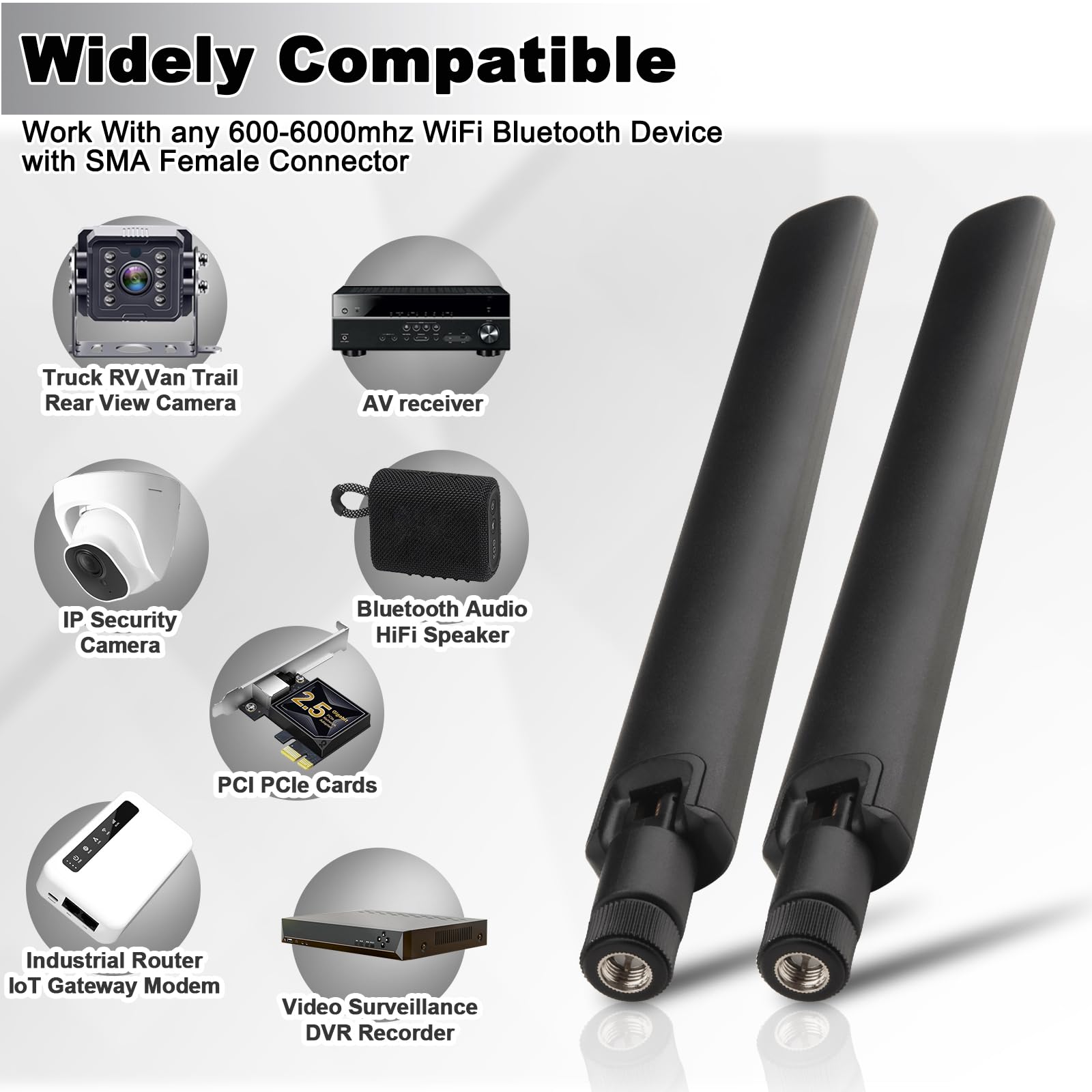 Antenna 5G 4G LTE GSM 3G T-Mobile (confezione da 4) 600-6000 MHz 10dBi banda larga SMA maschio omnidirezionale antenna esterna per T-Mobile/AT & T/Verizon 5G Router Home Internet Gateway