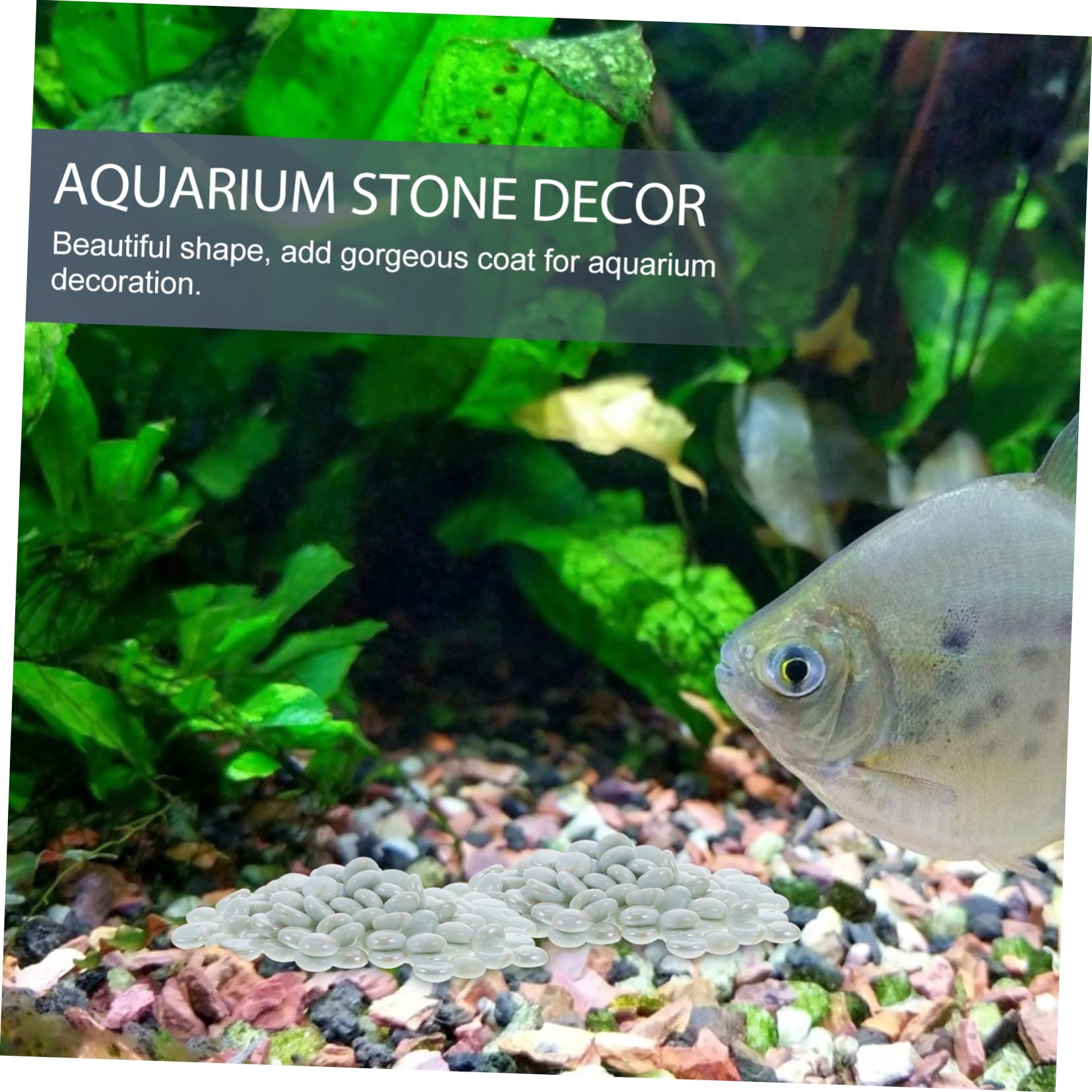 SUPVOX Aquarium Pebble Decor Fish Tank Stone Decor Glass Rocks for Fish Tank Decorative Stained Glass Pebble Aquatic Landscape Stones