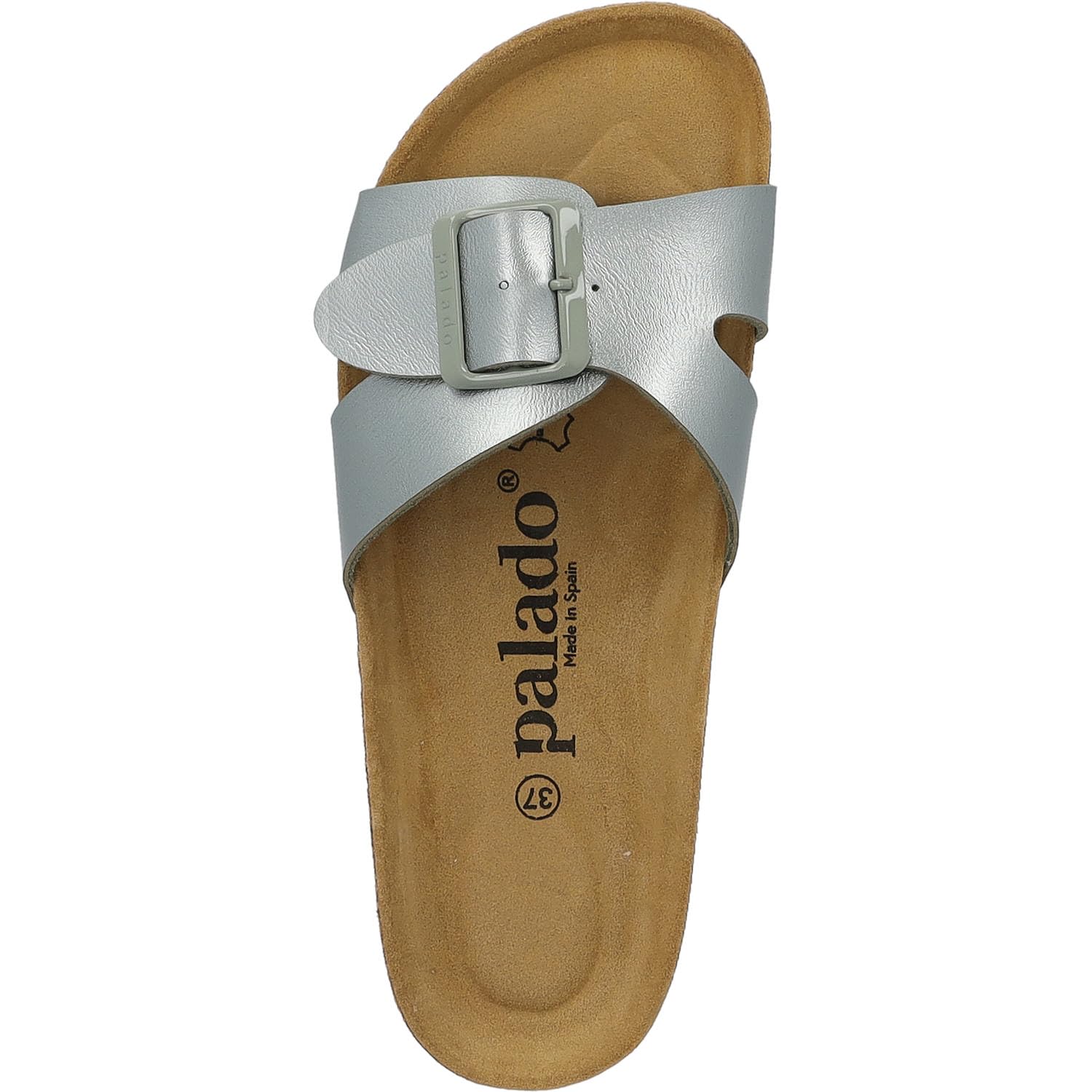 Palado Pantoletten Damen Tinos - bequeme Sandalen Made in Spain - elegante Hausschuhe mit Kork-Fußbett - modische Sommerschuhe