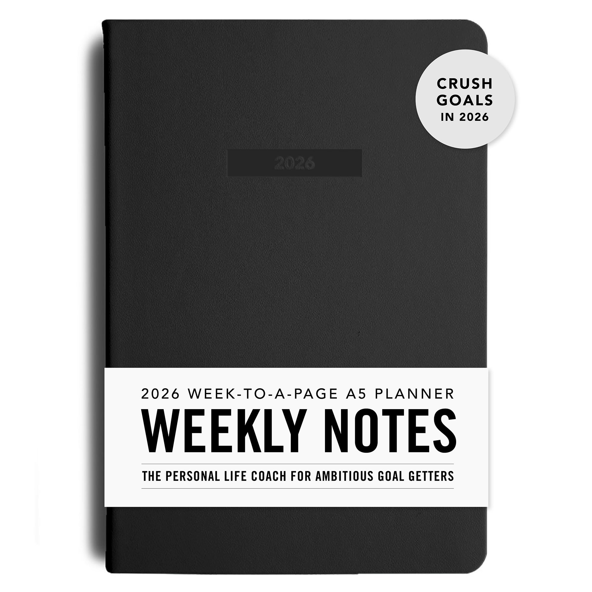 MOXON MiGoals 2026 A5 Weekly Notes Goal Diary, Goal Planner, Productivity Journal, Habit Tracker, Weekly Notes Layout with Goal Setting, Reviews and Budget Tracker (Black)