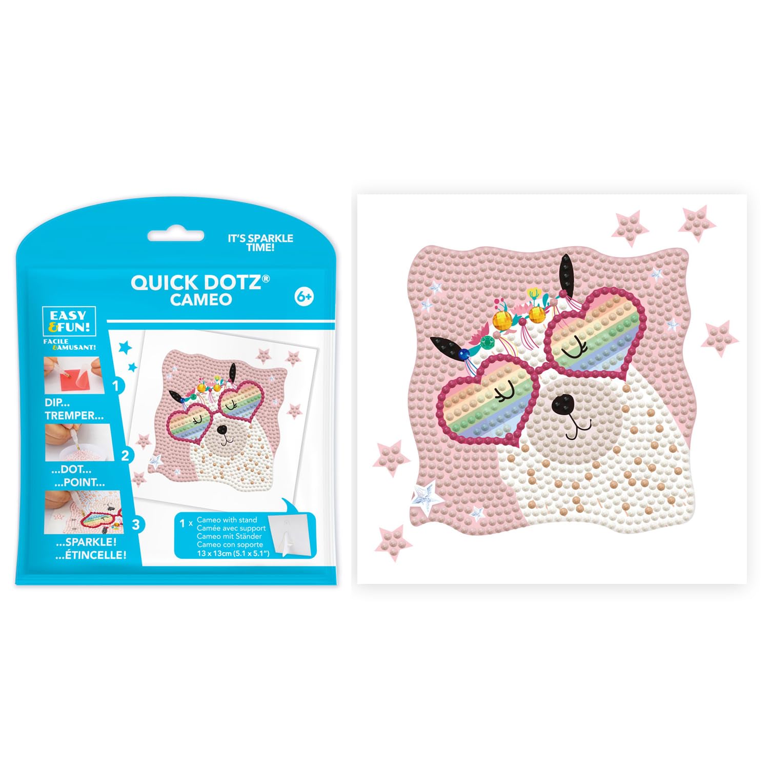 DIAMOND DOTZ Llama Rainbow Animal Diamond Painting Kits for Kids - Diamond Art Kits a Relaxing Creative Craft Kit with Dotz Gems 5.1"x5.1"