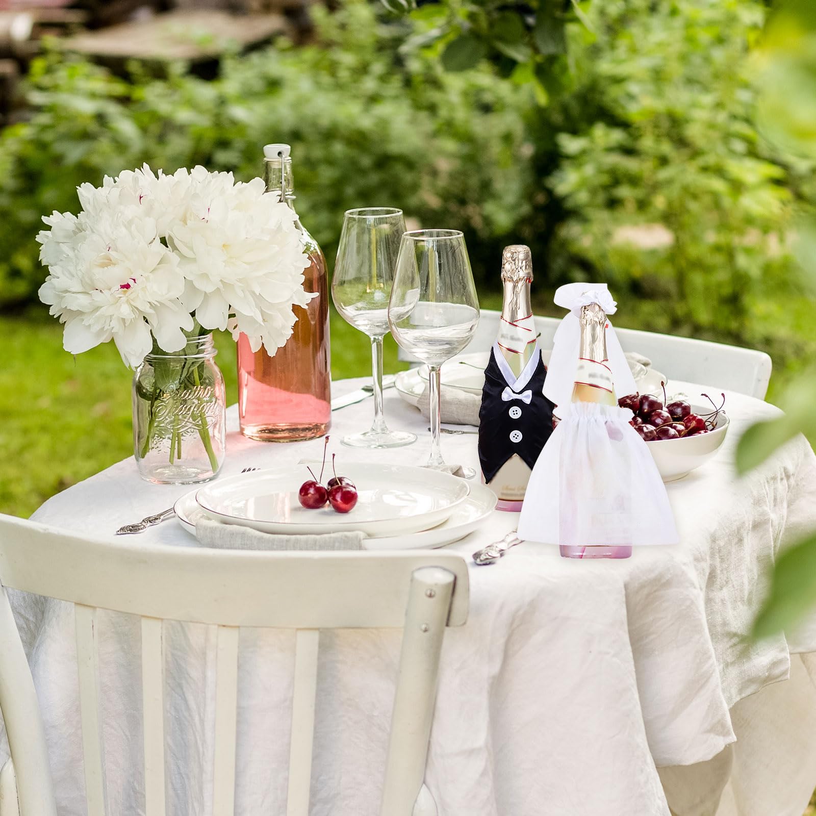 COM-FOUR Set 60 Bottiglie Vetro 10ml Con Accessori | Per Spezie, Semi, Matrimoni | Etichette E Nastro - Foto 4