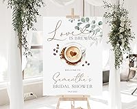Personalized 'Love is Brewing' Coffee Bridal Shower Welcome Sign - Custom Durable Corrugated Plastic Decor