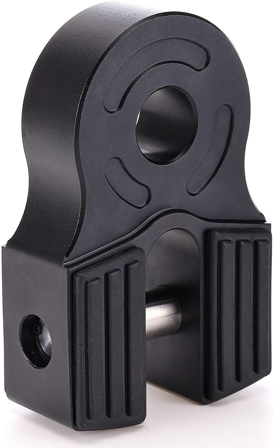 RJSPHH Winch Shackle Bracket Flat Hook Black With Iron Pin & Rubber