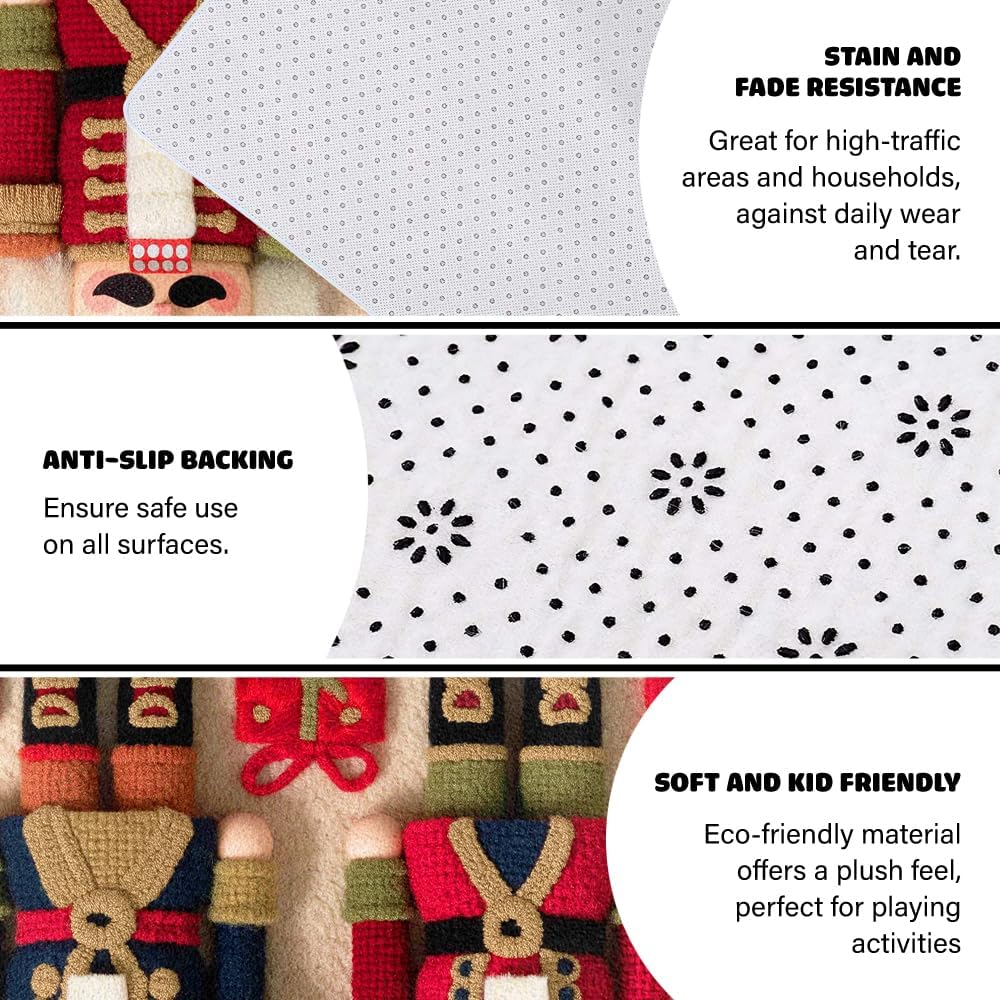 Personalized 3D Effect Christmas Area Rug, Custom 3D Printed Outdoor Indoor Decor, Santa Clause Christmas Carpet for Living Room, Kitchen, Bedroom, Washable Non-Slip Santa Rug (D11)