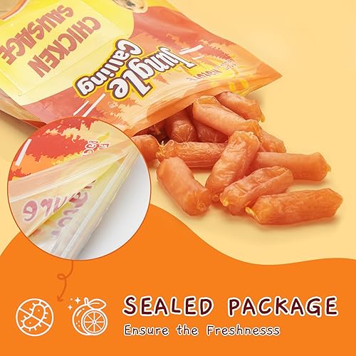 Miniatura 8 de Jungle Calling Dog Treats - Golosinas de entrenamiento de carne seca de pollo, aperitivos tostados lentos para perros medianos y grandes, golosinas