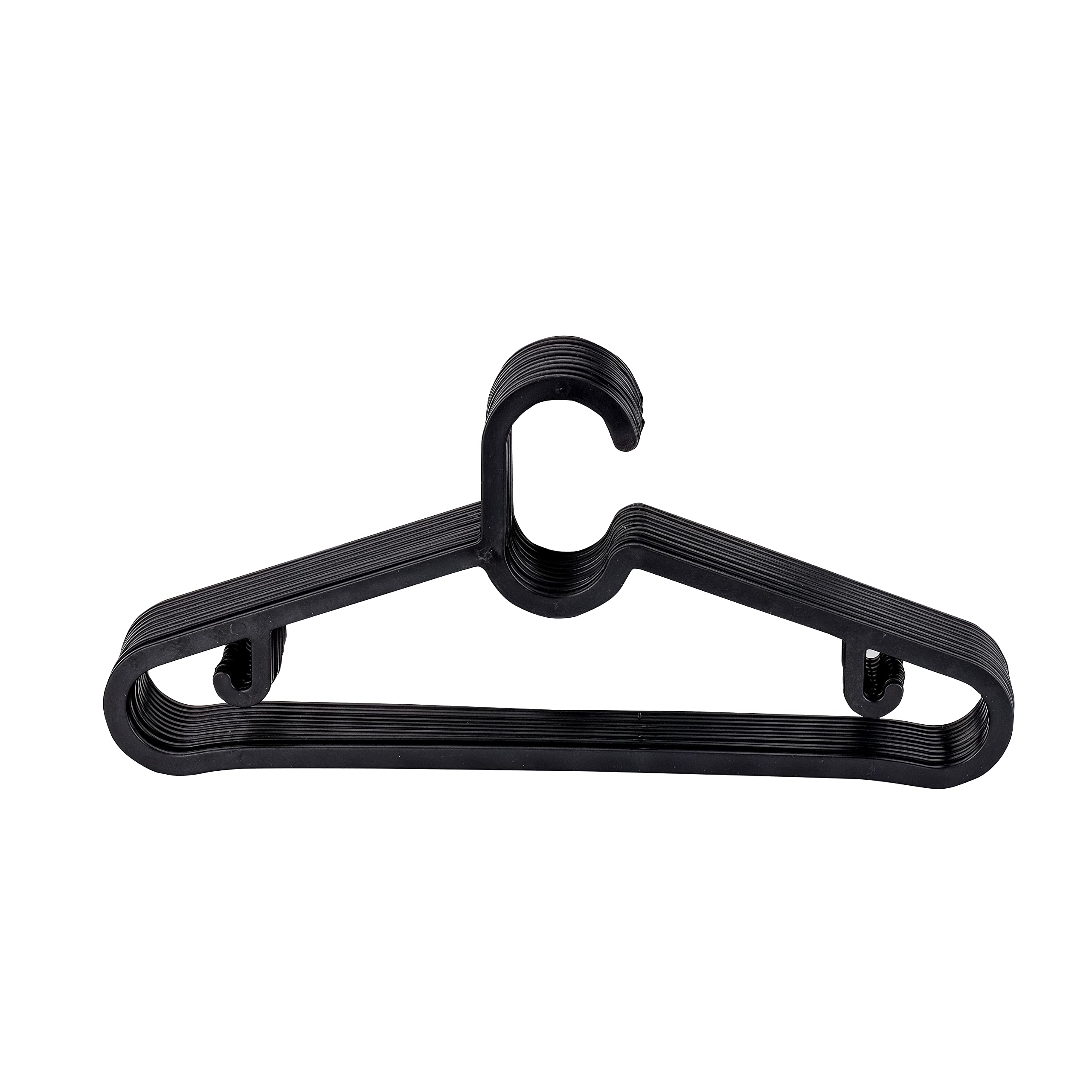 Royalford 10-Piece Trendy Clothes Hanger Set- RF10911 Premium-Quality, Cool and Anti-Skid Plastic Hangers Sturdy and has High Tensile Strength Black