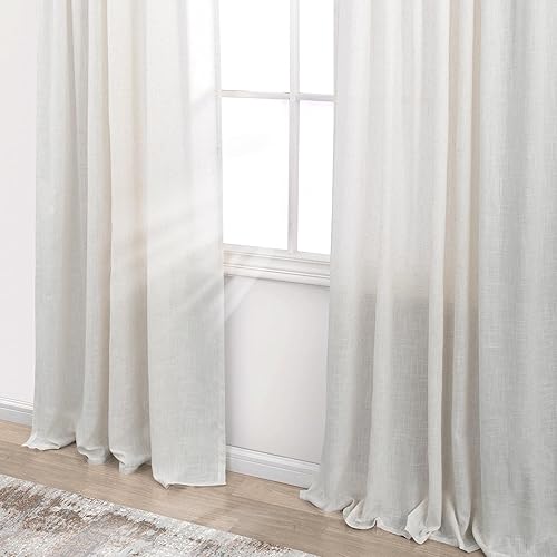 Miniatura 12 de KOUFALL Cortinas transparentes de lino de 90 pulgadas, cortinas para Sala Modernas 2025 De Lino Elegantes, cortinas personalizadas con pestaña