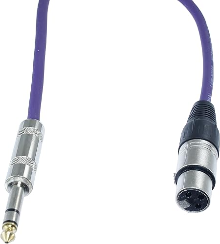 Miniatura 2 de Cable de conexión de audio profesional XLR hembra TRS de 14 pulgadas a 3 pines equilibrado y blindado (3 pies de largo, morado)