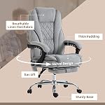 Vinsetto chaise de bureau de massage avec repose-pieds, chaise de jeu inclinable Velvet 6 Point de vibration, Hauteur réglable, Fonction d'inclinaison, Gris