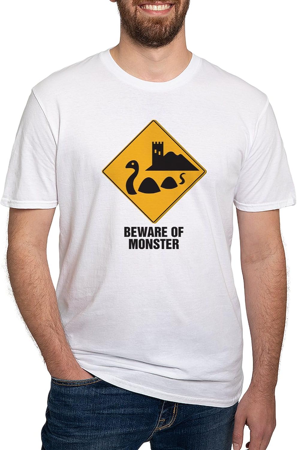 CafePress Loch Ness Monster Fitted T Shirt Men's Semi-Fitted Classic Cotton T-Shirt