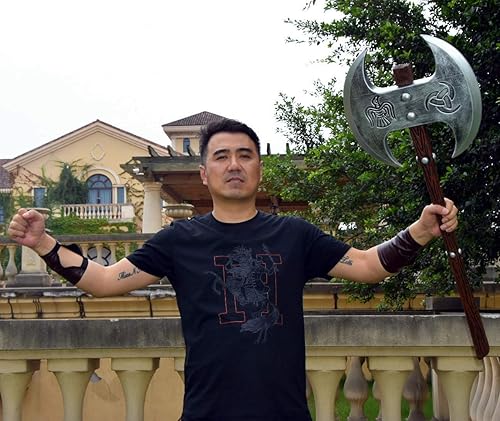 Miniatura 5 de LOOYAR Juguete de espuma de poliuretano vikingo de dos manos de arma de hacha para adultos, juguete para adultos para soldado berserker, disfraz de