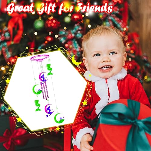 Miniatura 6 de Zayookey Moldes de resina, carillones de viento, kit de moldes de silicona de sirena epoxi para campanas de viento, llaveros, colgantes, joyas,