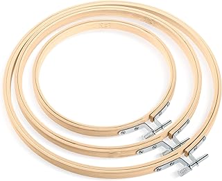 Siumir Bambus Stickrahmen Kreuzstich Rahmen 3 Stück, 13cm, 17cm, 20cm Kreis Kreuzstich Hoop Stickerei Ring für DIY, Kunsthandwerk, Stickerei
