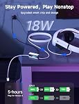 JSAUX Link Cable with 18W Charging 16ft, Compatible with Oculus Meta Quest 3S/ 3/2/ Pro and Pico 4, PC VR, Steam VR Accessories, 2-in-1 High Speed 5Gbs USB3.0 to USB C Data Cord for VR Headset