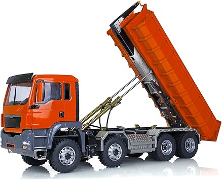 LESU RC Hydraulic Roll On/Off Tipper Dumper Truck 1/14 8x8 for Motor ESC Servowheelfun Light Sound System Hobby Grade Model