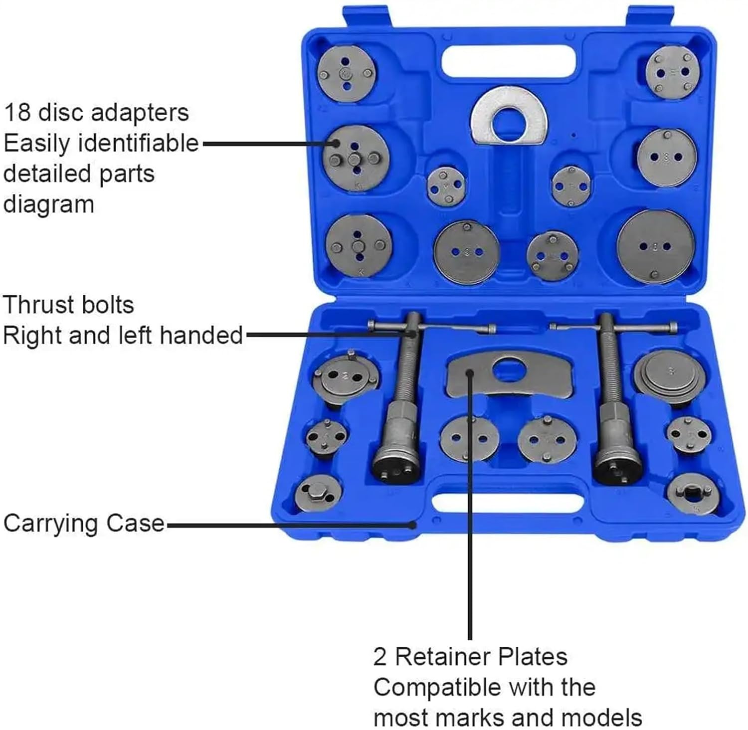 22 Units Brake Piston Repositioning Tool Kit Repair Replacement Blue-1 Set